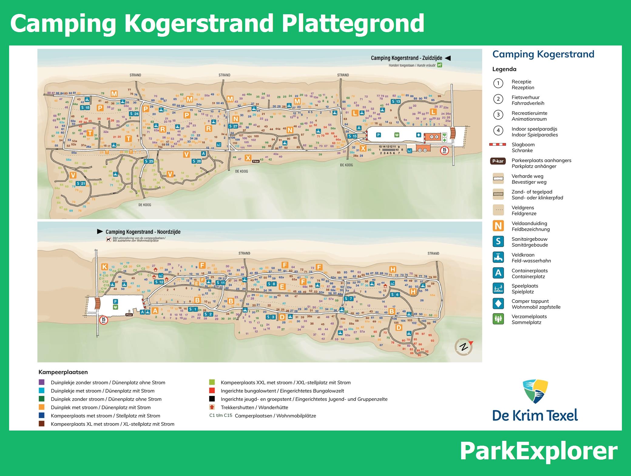 Plattegrond Camping Kogerstrand