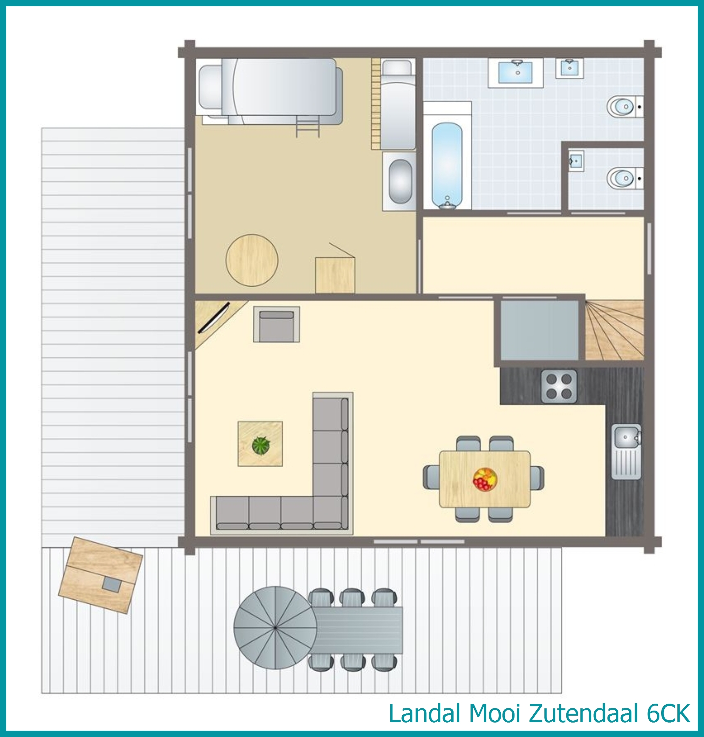 6-persoons kinderbungalow 6CK in Mooi Zutendaal