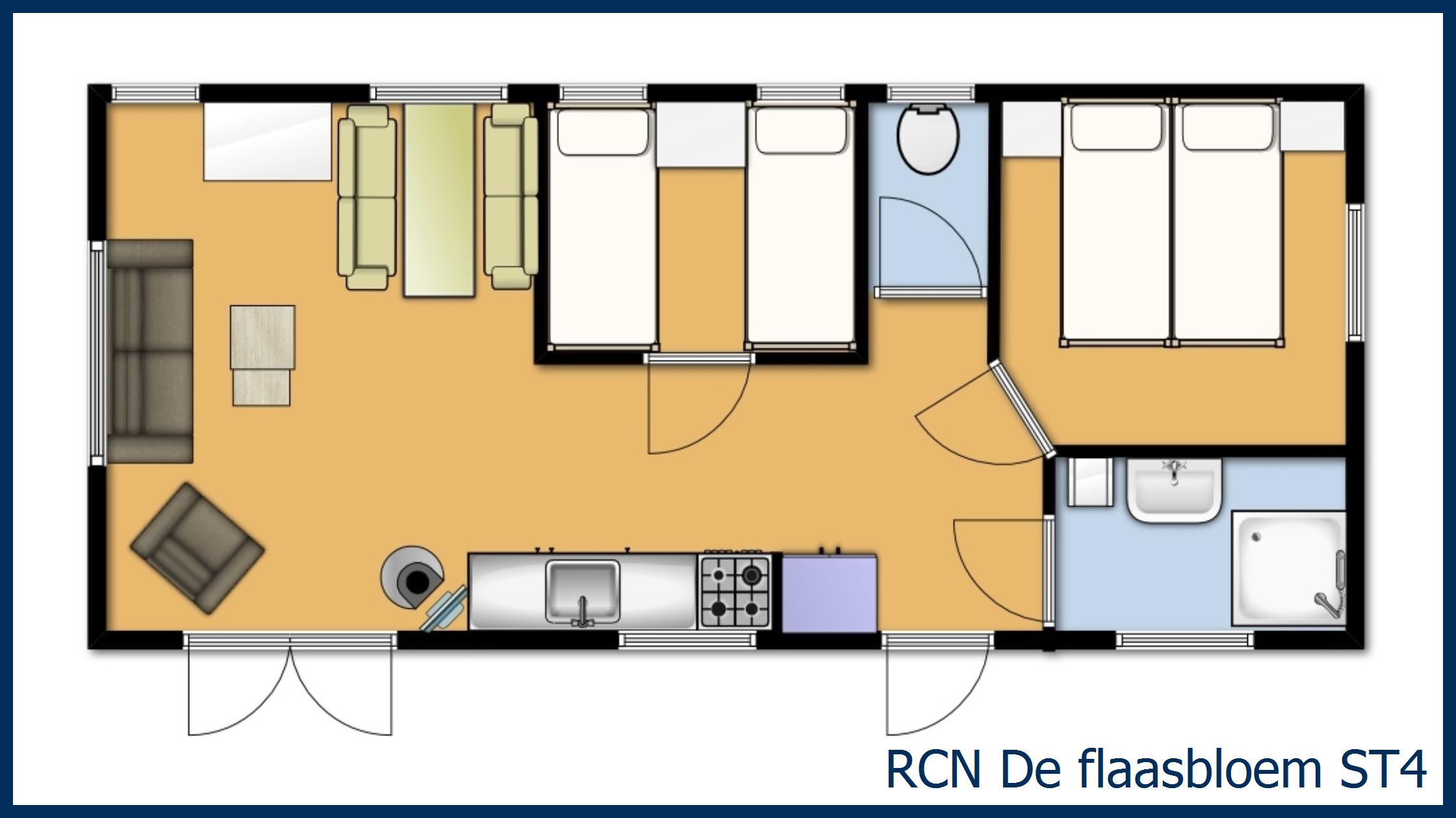 Mobil home hytte ST4 in De Flaasbloem
