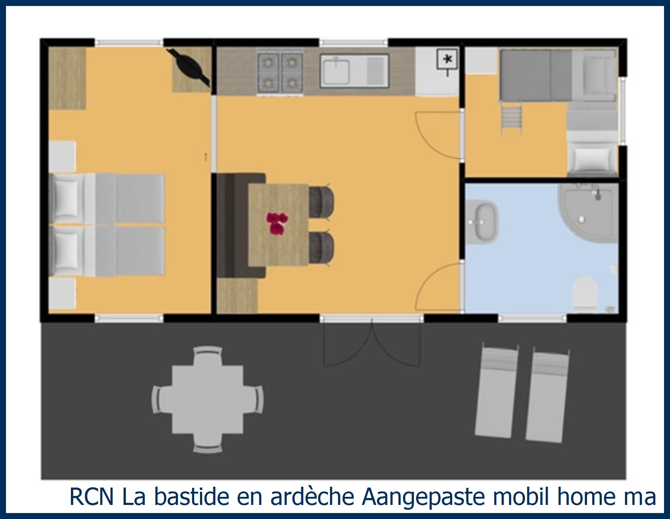 Stacaravan Aangepaste mobil home marronnier in La Bastide en Ardèche