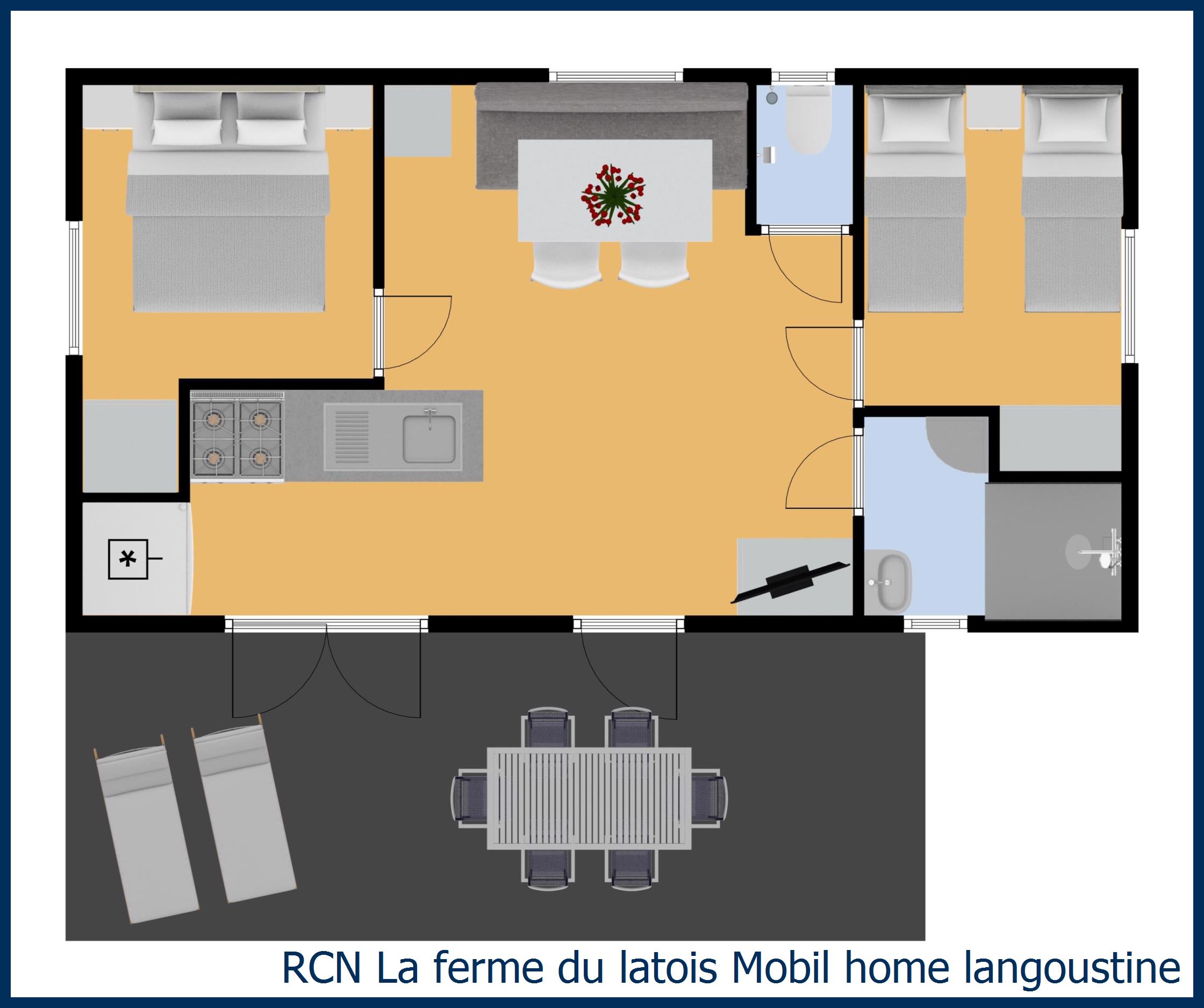 Stacaravan Mobil home Langoustine in La Ferme du Latois
