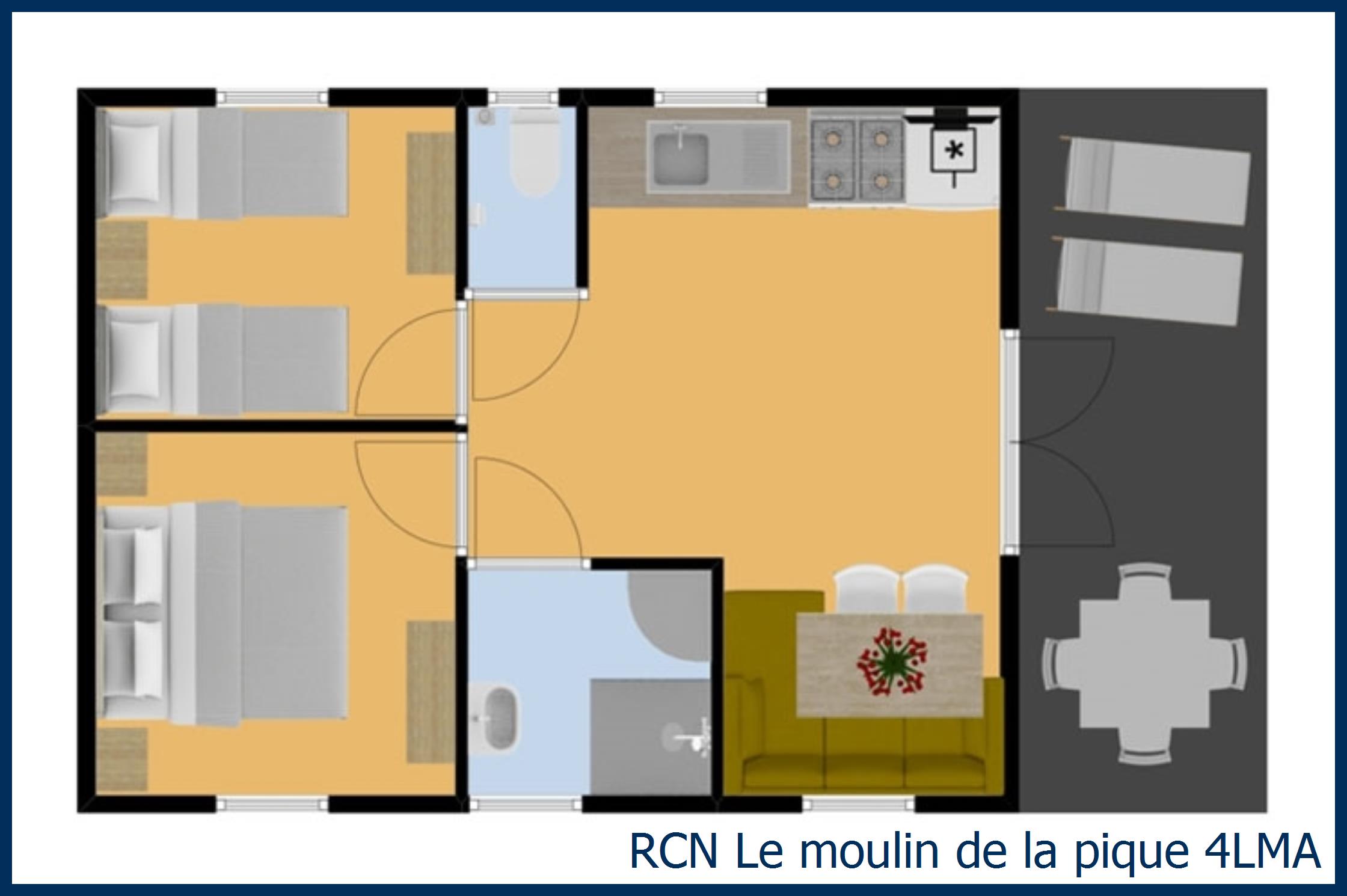 Mobil home domme 4LMA in Le Moulin de la Pique
