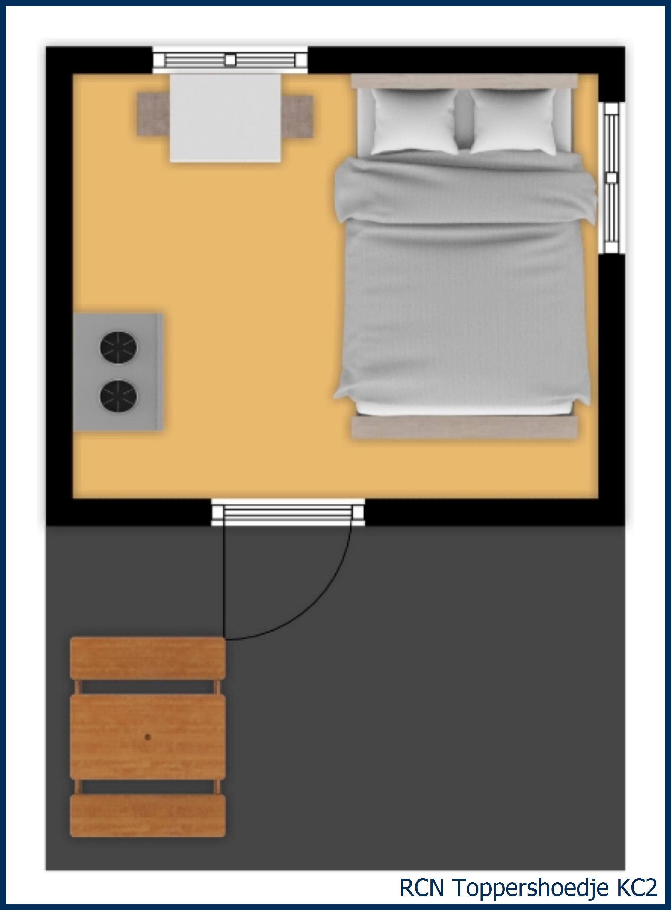 Kampeerchalet de zeester KC2 in Toppershoedje